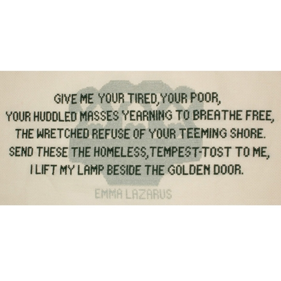 Needlepoint Statue of Liberty Emma Lazarus Poem - Picture 2 of 7
